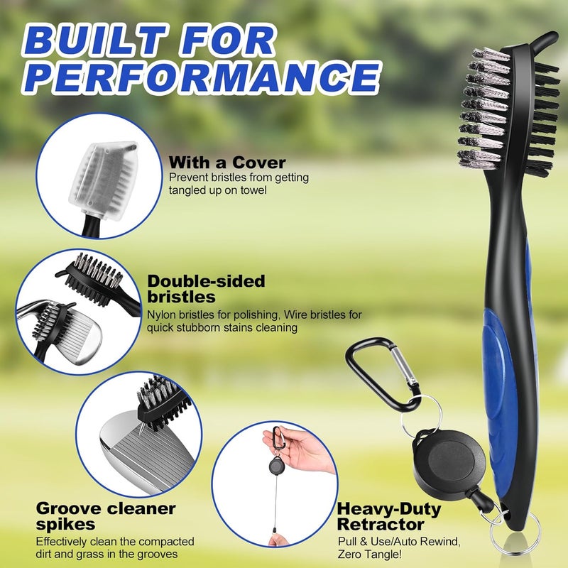 Wynaura 15PCS Golf Accessories Kit - Include Golf Club Cleaner Brush with Groove Cleaner Tool, Golf Ball Bag, Divot Tool with Magnetic Ball Marker, Towel, Golf Tees, Golf Gift for Men/Women - Image 2